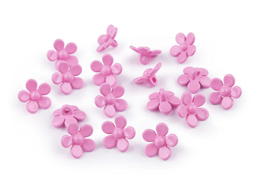 15 mm pink flower button on a stem