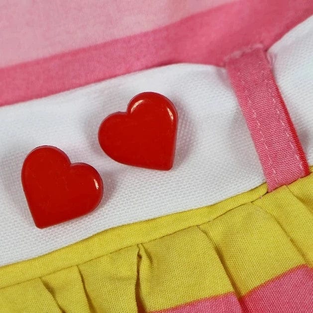 Button on shank 15 mm - red heart