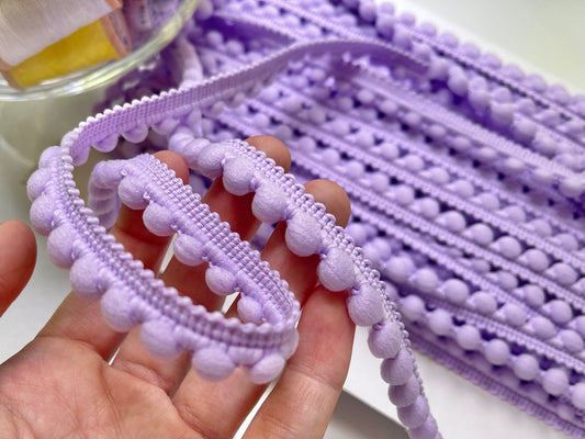Pom Pom ribbon-12 mm lilac