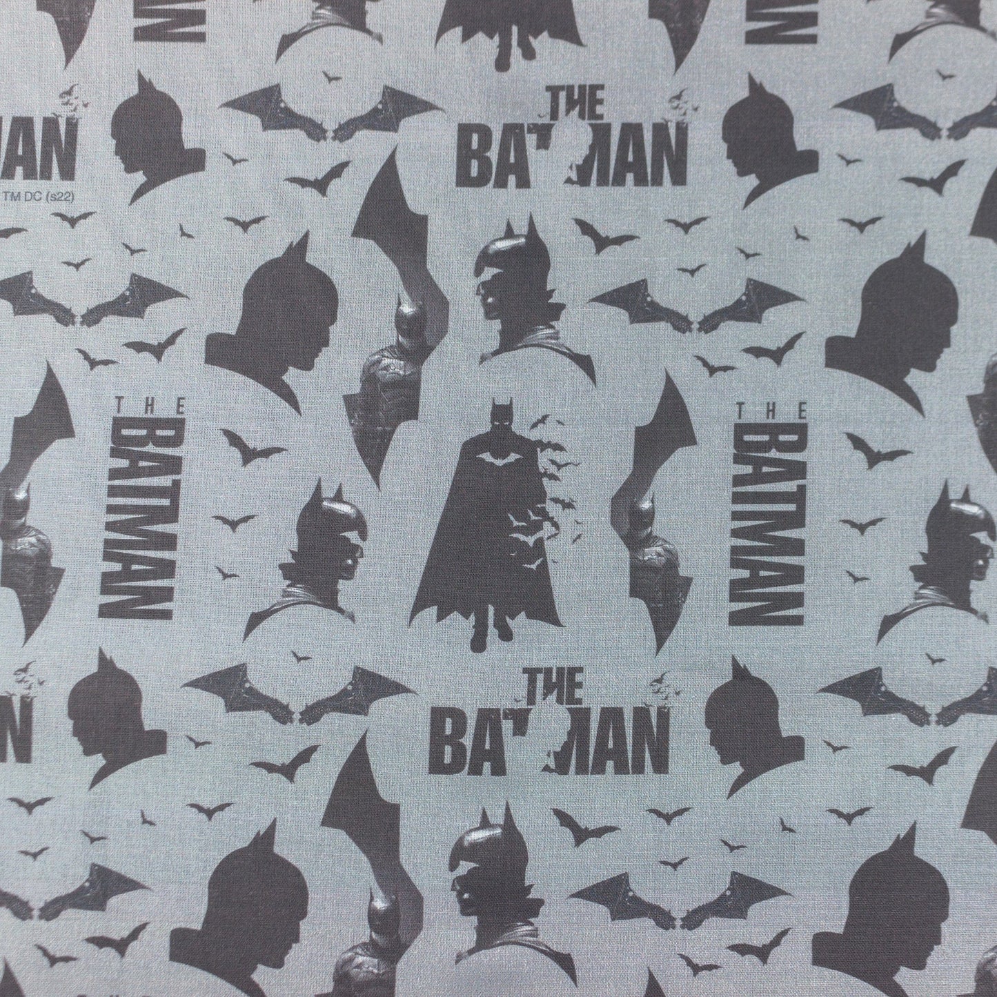 Premiumowa tkanina bawełniana 100% – Batman na szarym tle The Batman ™© 135 g/m²