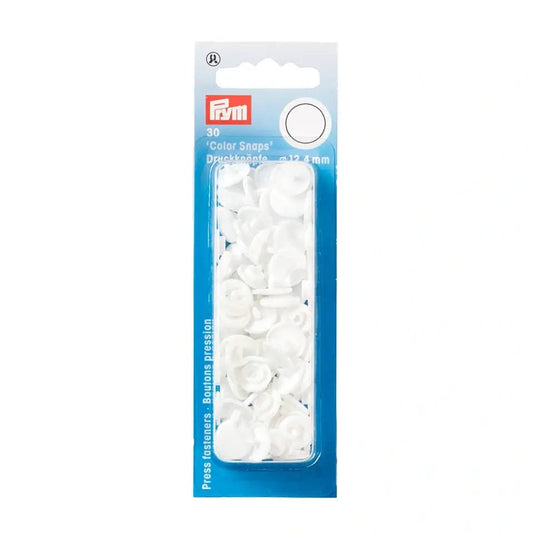 PRYM Snap Fasteners Ø12.4 mm 30 pcs - white