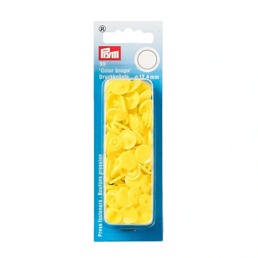 PRYM Press Studs Ø12.4 mm 30 pcs-yellow