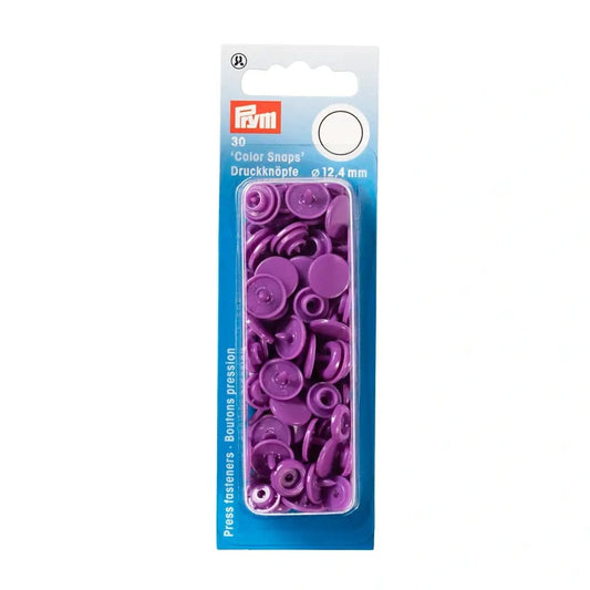 PRYM Snap Fasteners Ø12.4 mm 30 pcs - purple