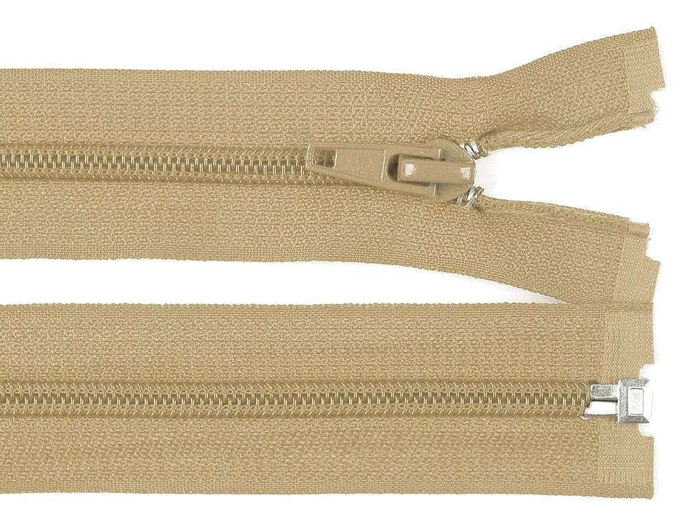 Light brown zipper opening