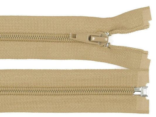 Light brown zipper opening