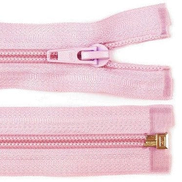 Light pink zippered closure