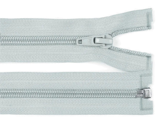Light blue-grey with a zip opening