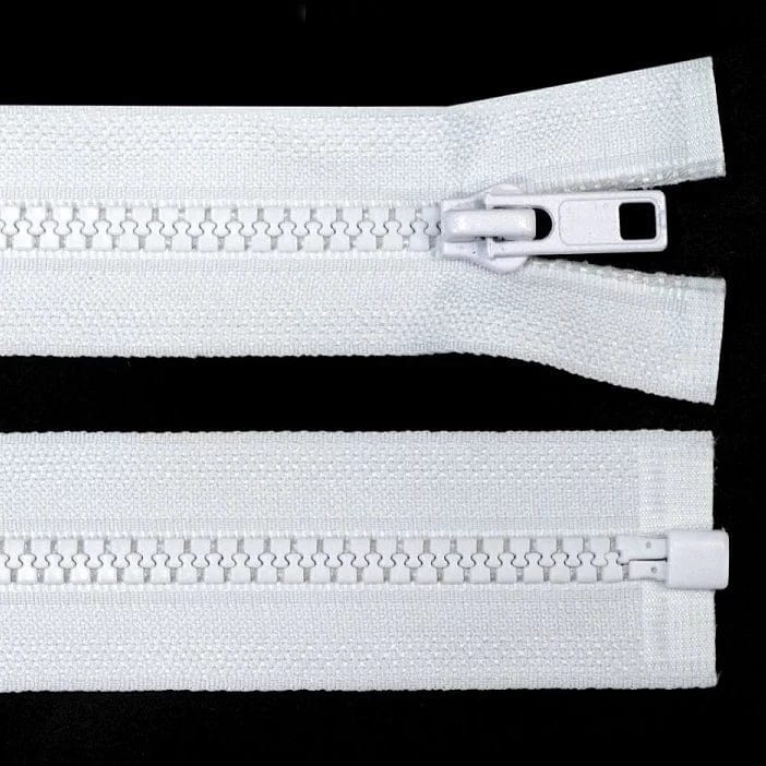 White tractor with opening zipper