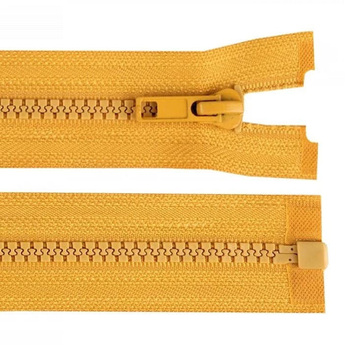 Zipper-opening tractor in mustard yellow