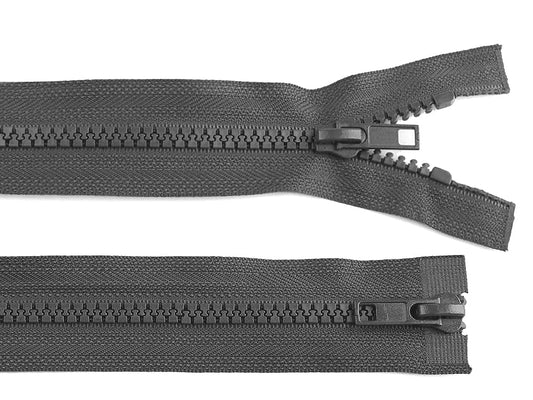 Two-way tractor zipper - graphite gray