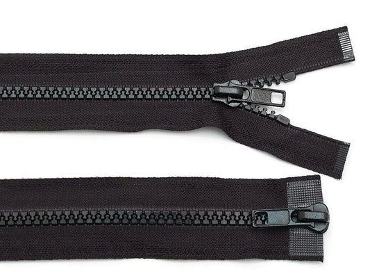 Double-sided tractor zipper - black