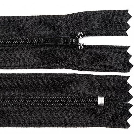 Closed black zipper