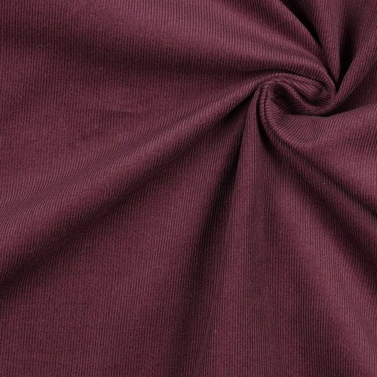 Fine cotton corduroy, eggplant 145 g/m²