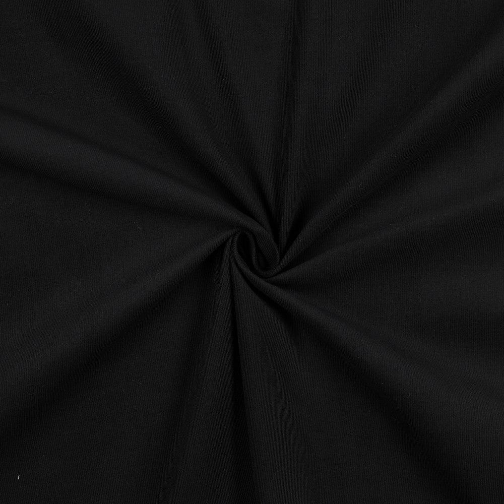 Fine black cotton velvet, 145 g/m²