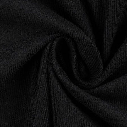 Fine black cotton corduroy 145 g/m²
