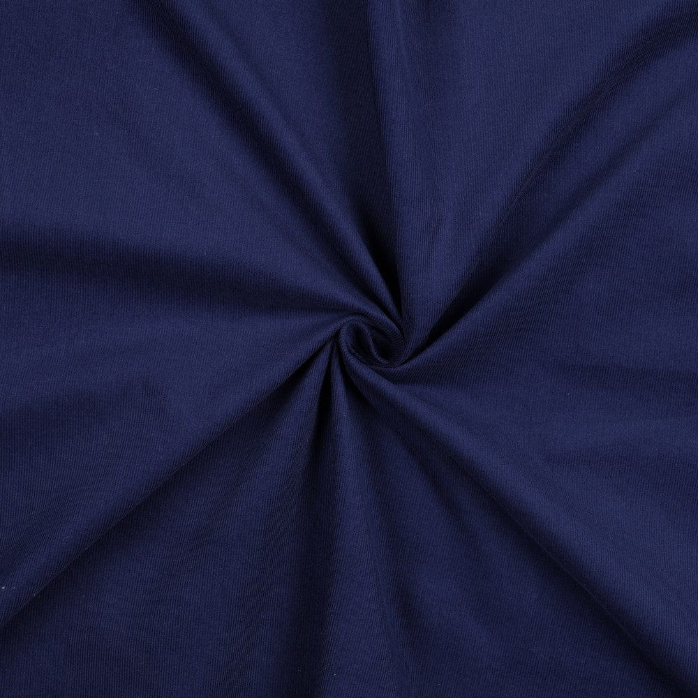 Fine cotton corduroy - dark blue 145 g/m²