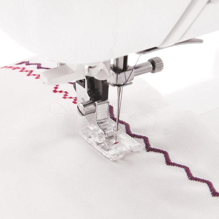 Sewing machine foot for decorative stitches