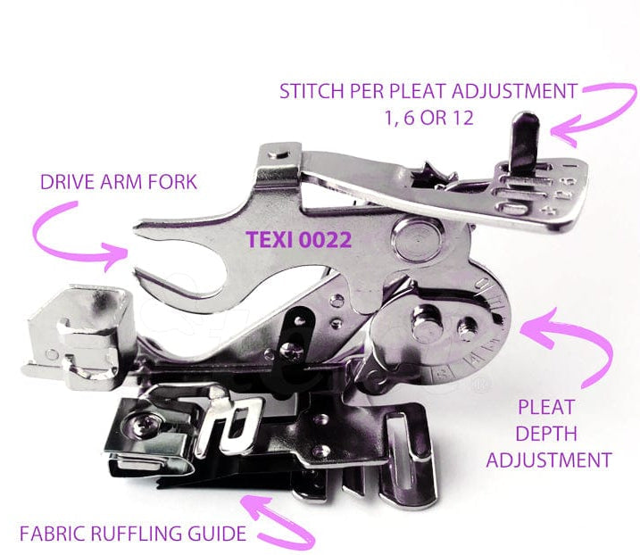 Sewing machine foot for making pleats
