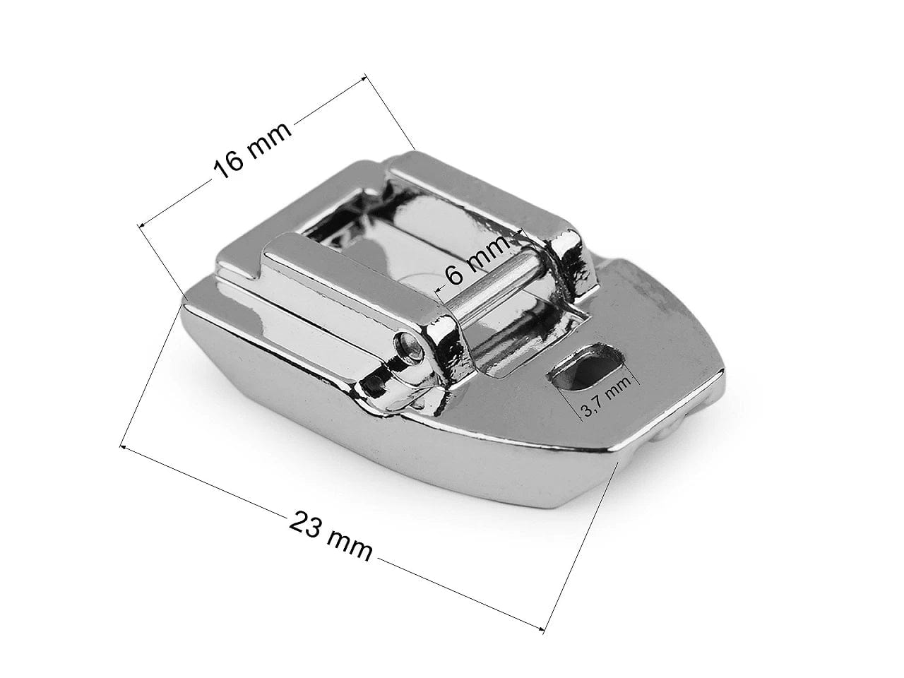 Invisible zipper foot for sewing machines