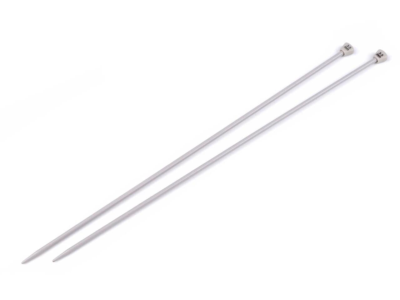 Straight aluminum knitting needles 35 cm 3,5 mm