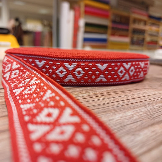 Traditional ribbon, belt 22mm-red-LV