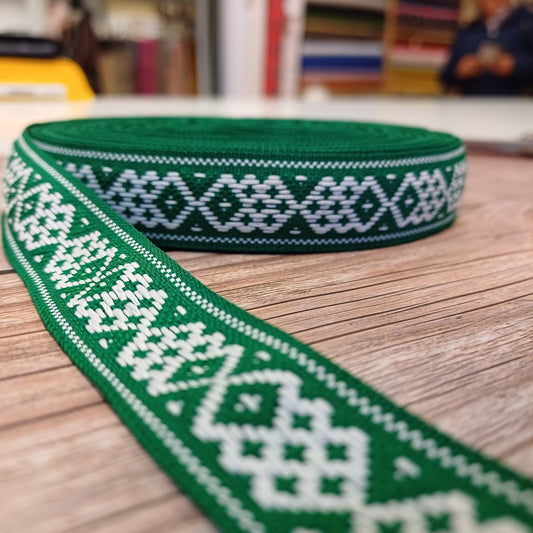 National ribbon, sash 22mm-green-LV