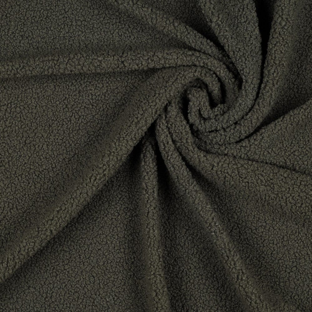 Teddy fabric - dark greyish green 270 g/m²