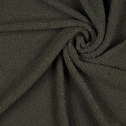 Teddy fabric - dark greyish green 270 g/m²
