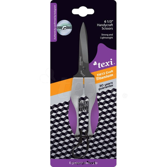 TEXI TITANIUM CRAFT titanium-coated scissors for thick materials (16 cm)