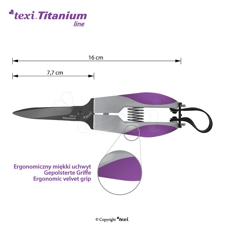 TEXI TITANIUM CRAFT titanium-coated scissors for thick materials (16 cm)
