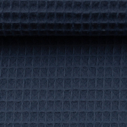 Waffle fabric, denim blue 230 g/m²