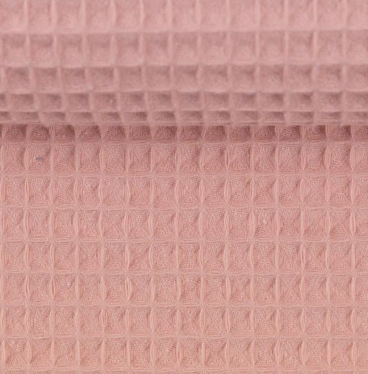 Waffle fabric - salmon pink 230 g/m²