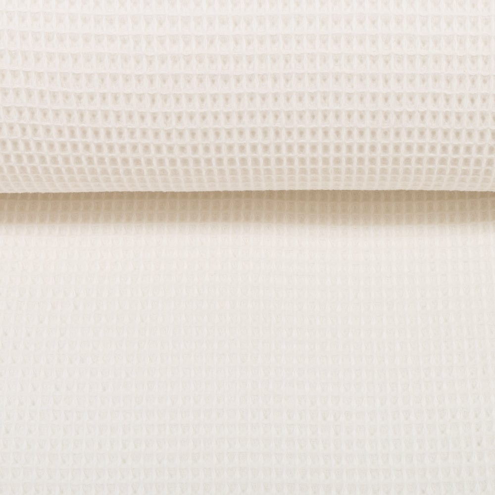 Waffle fabric, milk white 230 g/m²