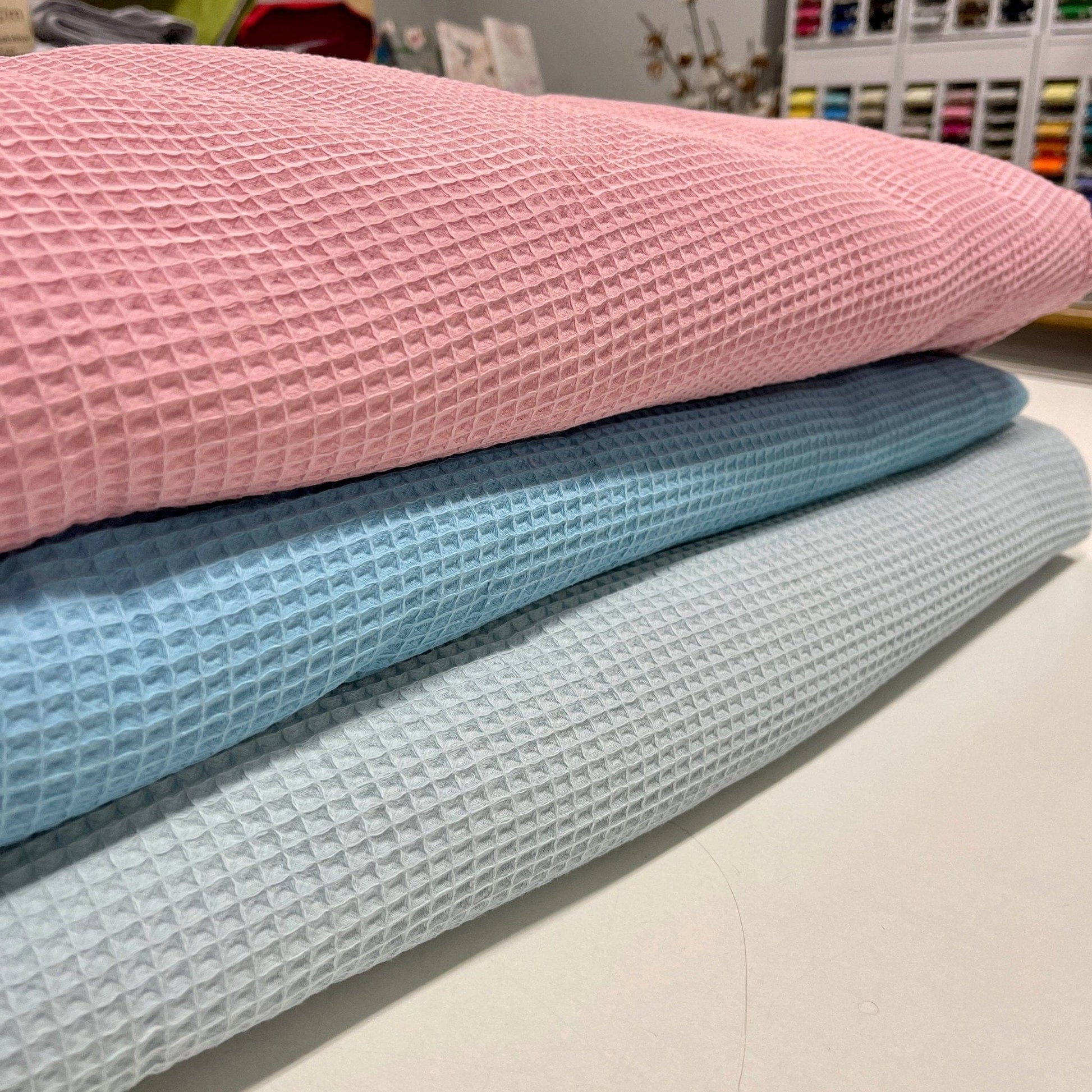Waffle fabric - pink 230 g/m²