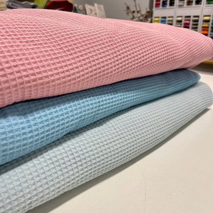 Waffle fabric - pink 230 g/m²
