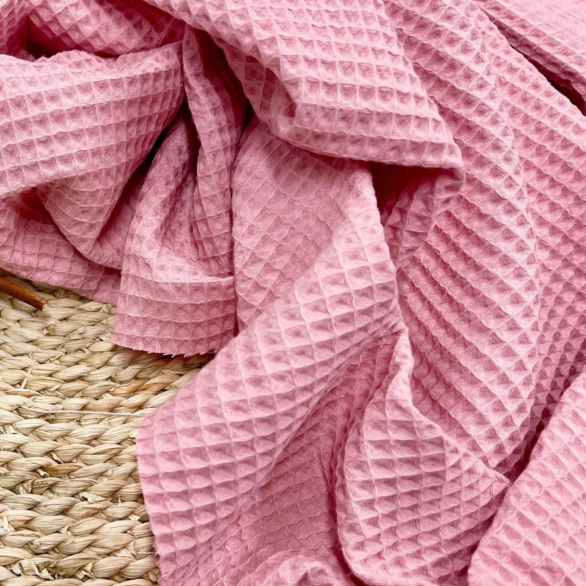 Waffle fabric - pink 230 g/m²