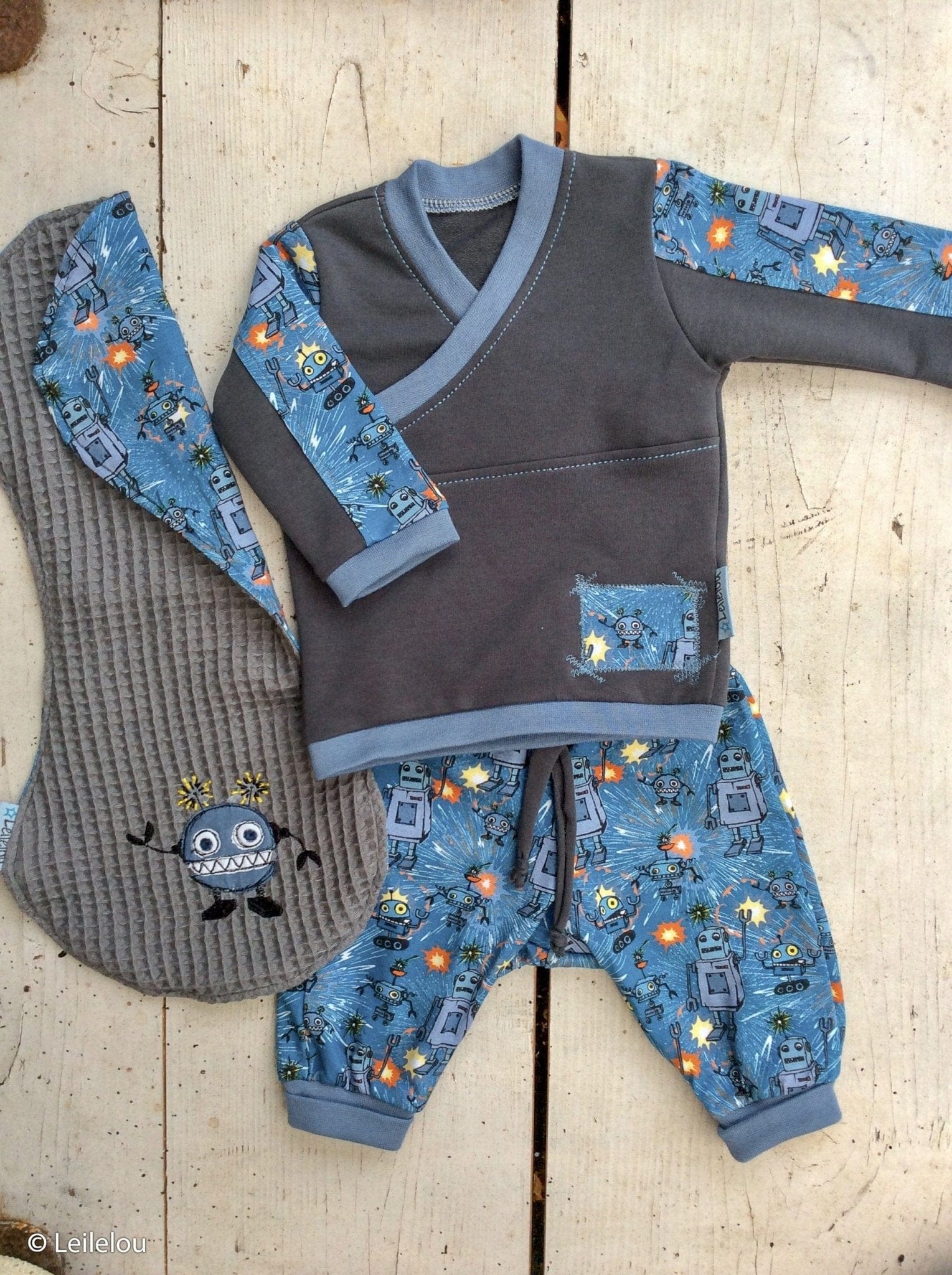waffle fabric - dark gray 230 g/m²