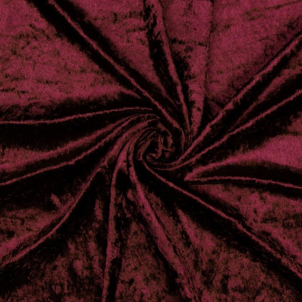 Velour with a crinkled effect - burgundy 160 g/m²